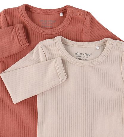 Minymo Bodysuit l/s - Rib - 2-Pack - Canyon Rose Minymo Bodysuit l/s - Rib - 2-Pack - Canyon Rose