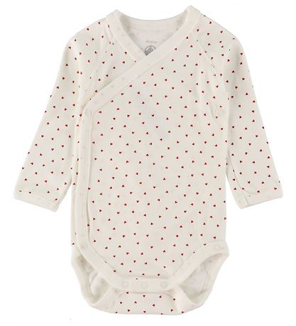 Petit Bateau Body l/ä - 3er-Pack - Weiß m. Herzen