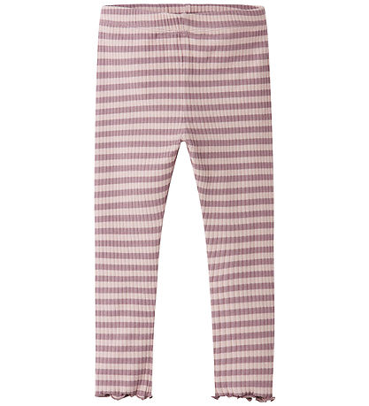 Name It Leggings - Rib - NmfVemma - Toadstool/Burnished Lilac