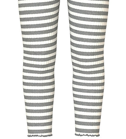 Name It Leggings - Rib - NmfVemma - Grey Melange/Cloud Dancer
