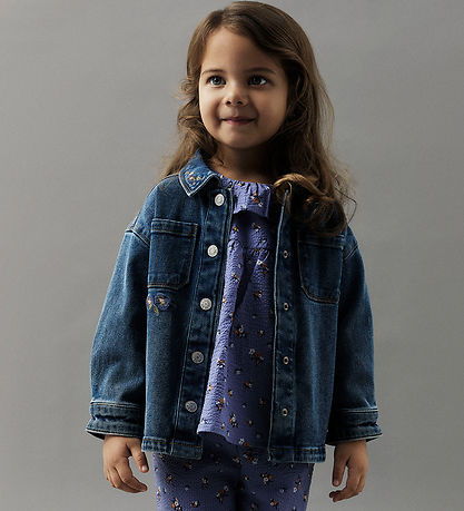 Veste en Jean Name It - NmfKara - Dark Blue Denim/Flower Veste en Jean Name It - NmfKara - Dark Blue Denim/Flower