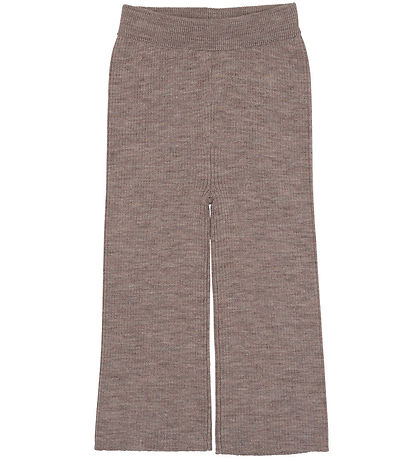 Copenhagen Colors Trousers - Wool - Wide - Rib - Natural Melange