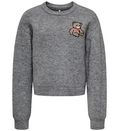 Blouse Kids Only - Tricoté - KogTeddy - Medium+ Grey Melange/Ted Blouse Kids Only - Tricoté - KogTeddy - Medium+ Grey Melange/Ted