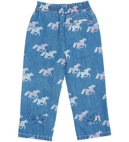 Copenhagen Colors Jeans - Frill Waist & Unicorn Print - Blue