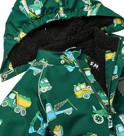 Småfolk Snowsuit - Evergreen w. Vehicles