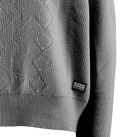 G-Star RAW Blouse - Wool/Cotton - Cropped - Wild Dove w. Pattern