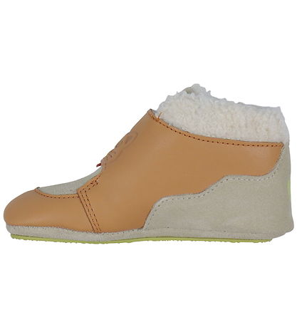 Affenzahn Slippers w. Lining - Noos - Leather - Growy CAT - Brow