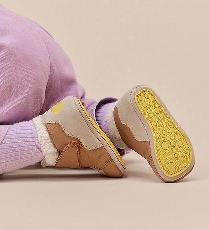 Affenzahn Slippers w. Lining - Noos - Leather - Growy CAT - Brow