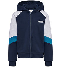 Hummel Hoodie - hmlJR - w. Zipper - Dress Blues Hummel Hoodie - hmlJR - w. Zipper - Dress Blues