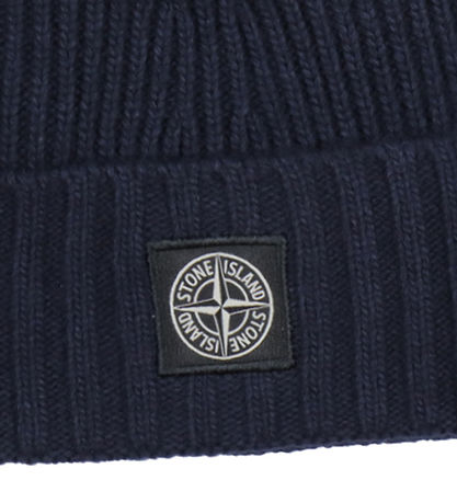 Bonnet Stone Island - Laine/Viscose - Marine Bonnet Stone Island - Laine/Viscose - Marine