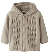 Name It Cardigan w. Lining - Knitted - NbnOlly - Iceland Fossil Name It Cardigan w. Lining - Knitted - NbnOlly - Iceland Fossil