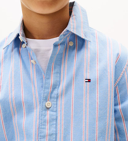 Chemise Tommy Hilfiger - Cloudy Blue av. Blanc/Rouge Chemise Tommy Hilfiger - Cloudy Blue av. Blanc/Rouge