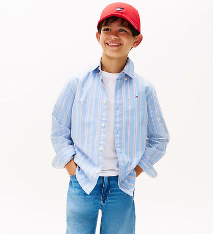 Chemise Tommy Hilfiger - Cloudy Blue av. Blanc/Rouge Chemise Tommy Hilfiger - Cloudy Blue av. Blanc/Rouge