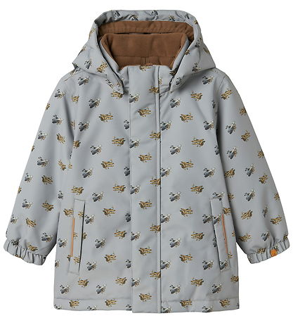 Lil' Atelier Winter Coat - NmmLasnow10 - Ultimate Grey/Airplanes