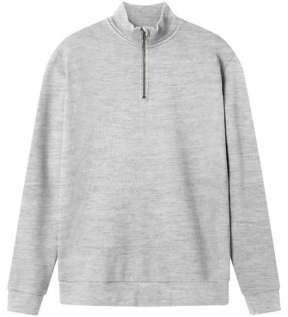LMTD Sweatshirt - Noos - NlnNizu - Half Zipper - Light Grey Mela