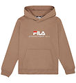 Fila Hoodie - Carisio - Taupe Gray w. Logo Fila Hoodie - Carisio - Taupe Gray w. Logo