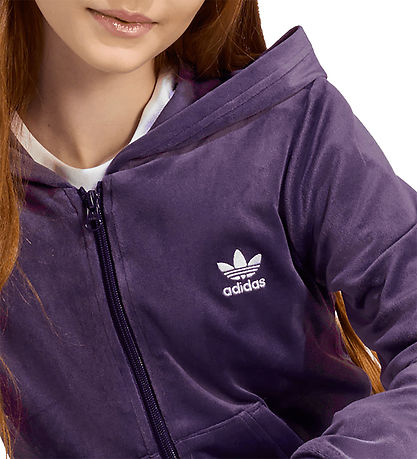 Gilet - Velours adidas Originals - Aurora Plum/Blanc Gilet - Velours adidas Originals - Aurora Plum/Blanc