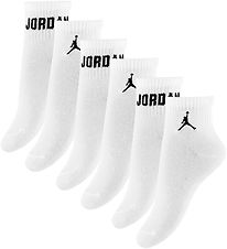 Jordan Ankle Socks - 6-Pack - White w. Black