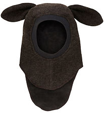 Huttelihut Balaclava - Wool - 2-layer - Dark brown melange w. Ea Huttelihut Balaclava - Wool - 2-layer - Dark brown melange w. Ea