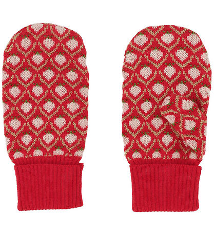 Flöss Mittens - Wool - Zuri - Knitted - Red Berry