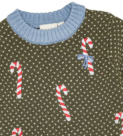 Flöss Blouse - Wool - Jasper - Knitted - Dark Green Christmas