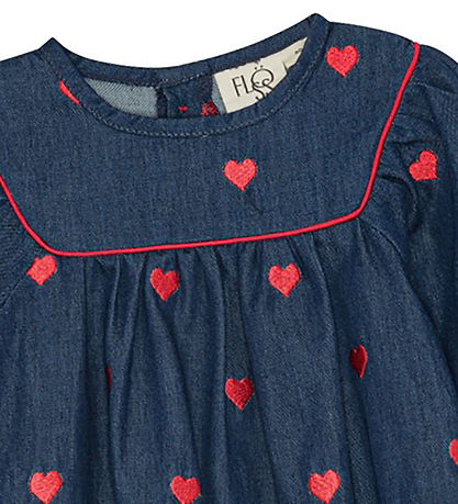 Flöss Dress - Denim - Amee - Mid Blue Heart