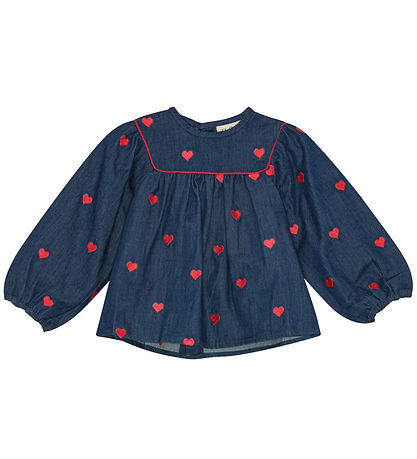 Blouse Flöss - Amee - Denim - Mid Blue Heart Blouse Flöss - Amee - Denim - Mid Blue Heart