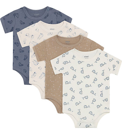 Bodies m/c Pippi Baby - 4 Pack - Silex Stone Bodies m/c Pippi Baby - 4 Pack - Silex Stone