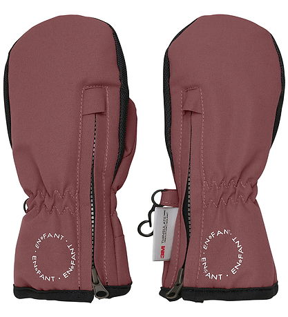 Moufles av. Fermeture éclair En Fant - Rose Taupe Moufles av. Fermeture éclair En Fant - Rose Taupe