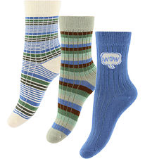 Minipop Socken - Bambus - 3er-Pack - Blue Mix