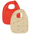 OYOY Bibs - 2-Pack - Dino Bib - Butter/CherryRed