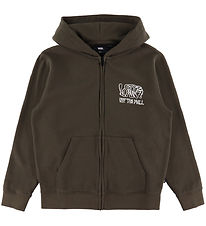 Vans Cardigan - Rippled - Coal Brown w. Print