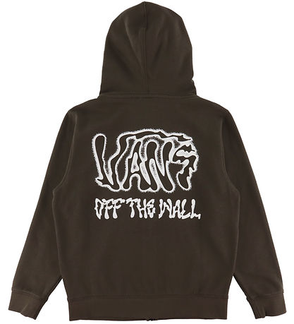 Vans Cardigan - Rippled - Coal Brown w. Print