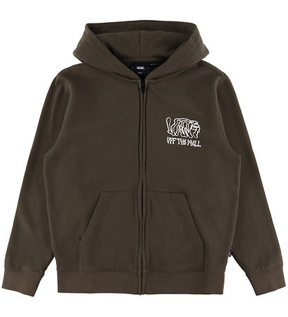 Vans Cardigan - Rippled - Coal Brown w. Print