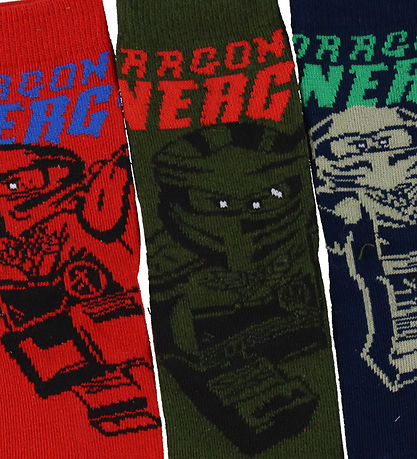 Chaussettes LEGO® Ninjago - 3 Pack - Bleu/Vert/Rouge Chaussettes LEGO® Ninjago - 3 Pack - Bleu/Vert/Rouge
