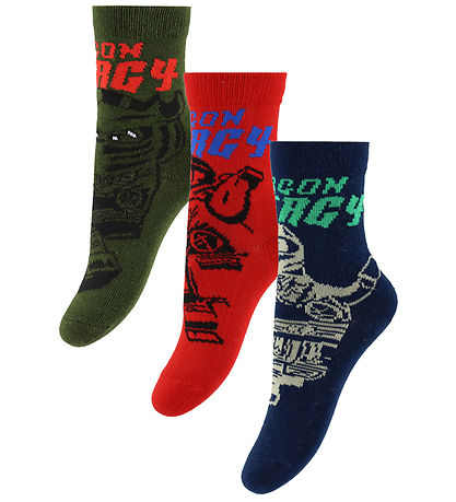 Chaussettes LEGO® Ninjago - 3 Pack - Bleu/Vert/Rouge Chaussettes LEGO® Ninjago - 3 Pack - Bleu/Vert/Rouge