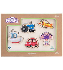 Fantorangen & Fantus Jigsaw Puzzle - Wood - 5 Bricks - Vehicles