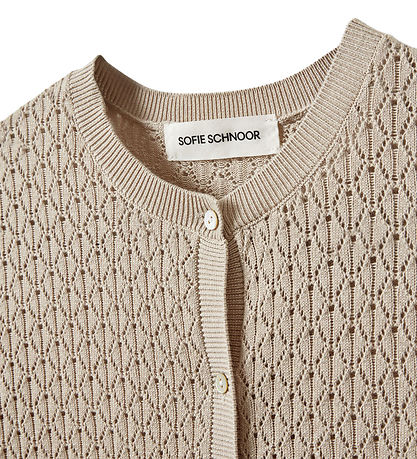Sofie Schnoor Cardigan - Knitted - CisseSY - Beige w. Pointelle