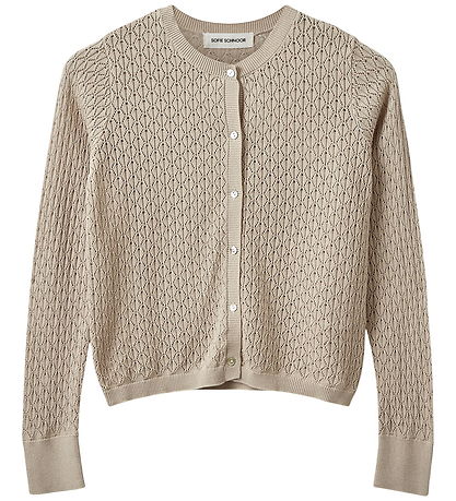Sofie Schnoor Cardigan - Knitted - CisseSY - Beige w. Pointelle