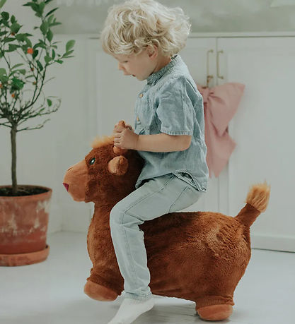 Krea Hop & Bounce Plüschkuh - Braun