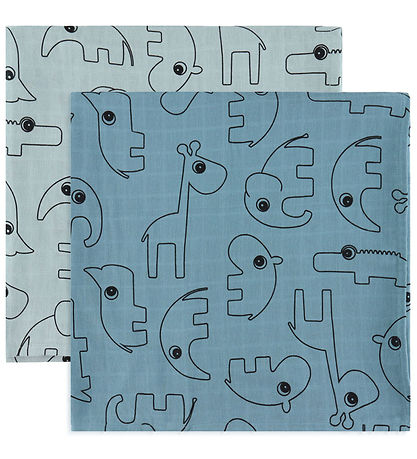 Done by Deer Baby Swaddle - 120x120 cm - 2-Pack - Contour Blue