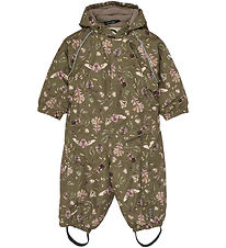 Mikk-Line Vinteroverall - Forest - Bränd Olive m. Tryck