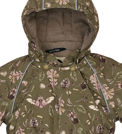Mikk-Line Snowsuit - Forest - Burnt Olive w. Print