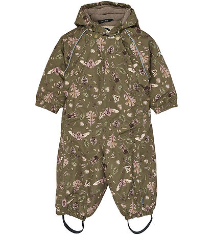 Mikk-Line Snowsuit - Forest - Burnt Olive w. Print