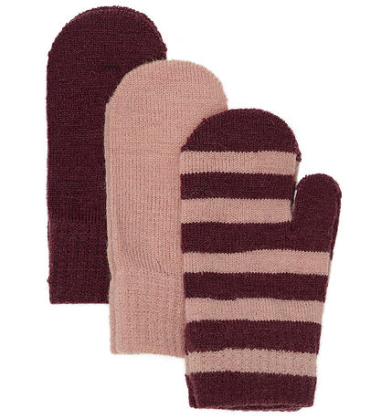 Minymo Mittens - 3-Pack - Wool - Knitted - Catawba Grape