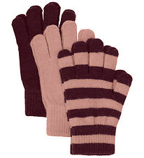 Minymo Handskar - 3-pack - Ull - Catawba Grape