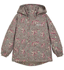 Minymo Winter Coat - AOP - Roasted Cashew