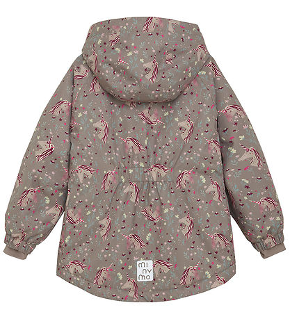 Minymo Winter Coat - AOP - Roasted Cashew