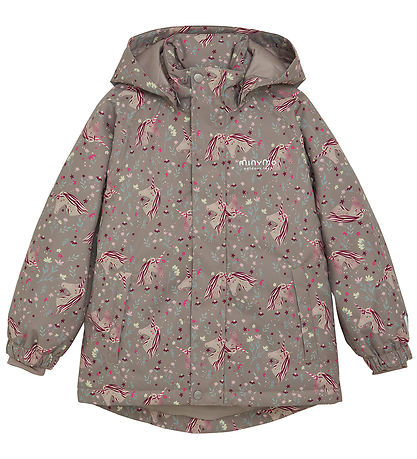 Minymo Winter Coat - AOP - Roasted Cashew
