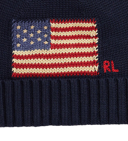 Polo Ralph Lauren Mütze - Strick - Hunter Navy m. Flagge